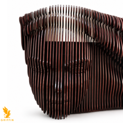 Rapunzel parametric reception desk with layered curved design